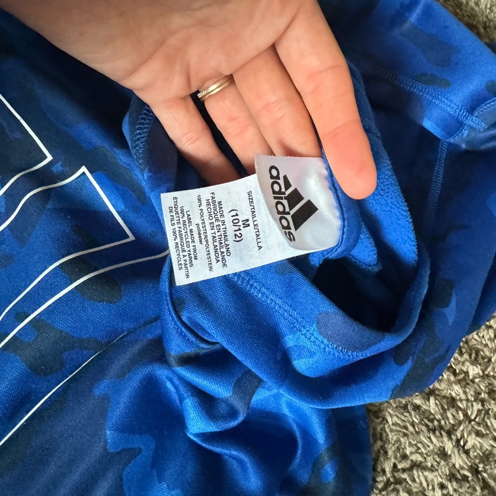 ADIDAS Blue Hoodie - Medium